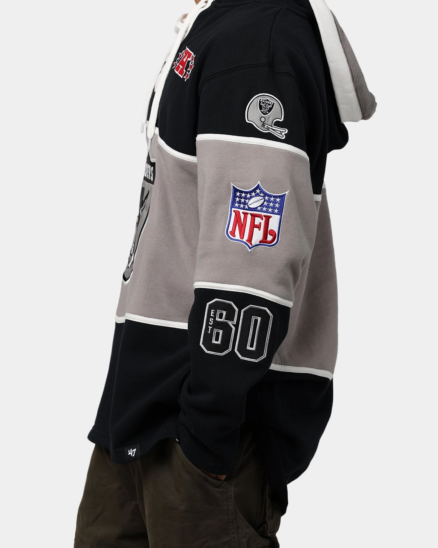 47 Brand Las Vegas Raiders Super Bowl Gridiron Lacer Hoodie Jet Black