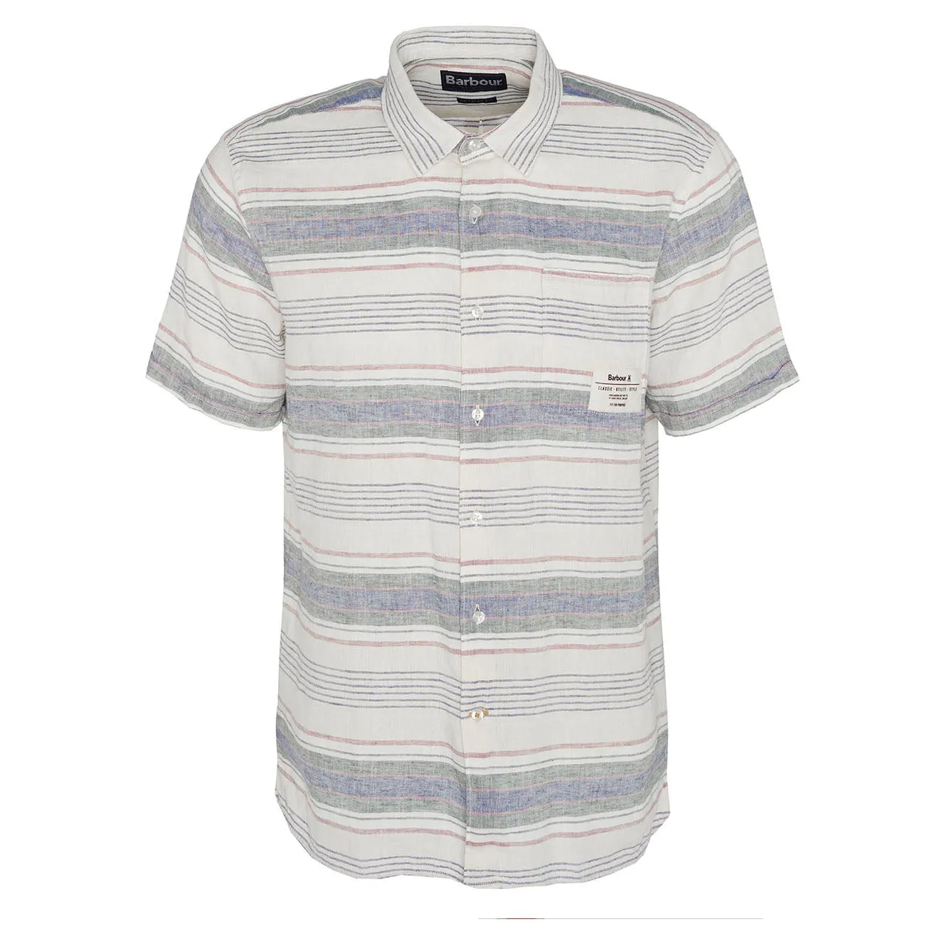 Barbour Crimwell Short Sleeved Striped Shirt Whisper White