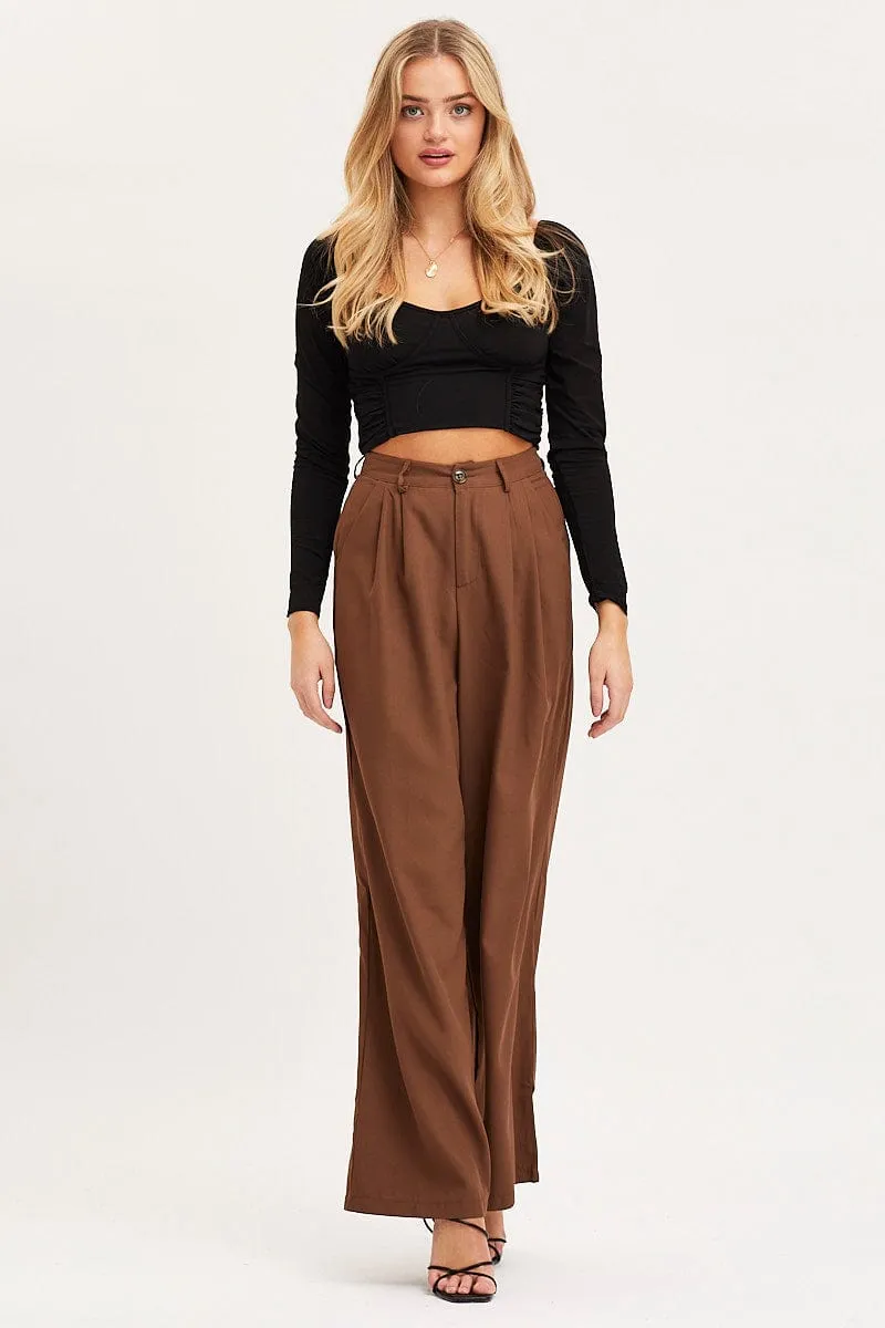 Black Crop Top Long Sleeve