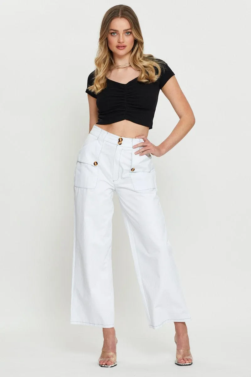 Black Crop Top Short Sleeve
