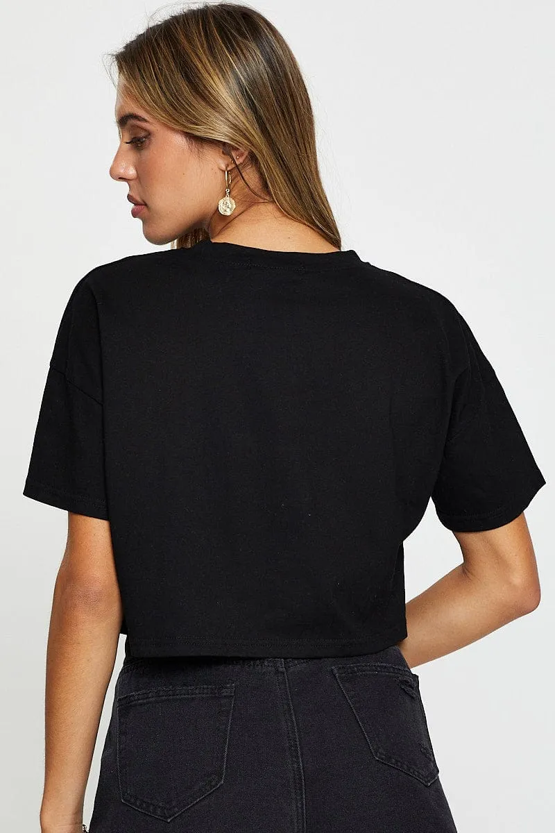 Black Graphic T Shirt Short Sleeve