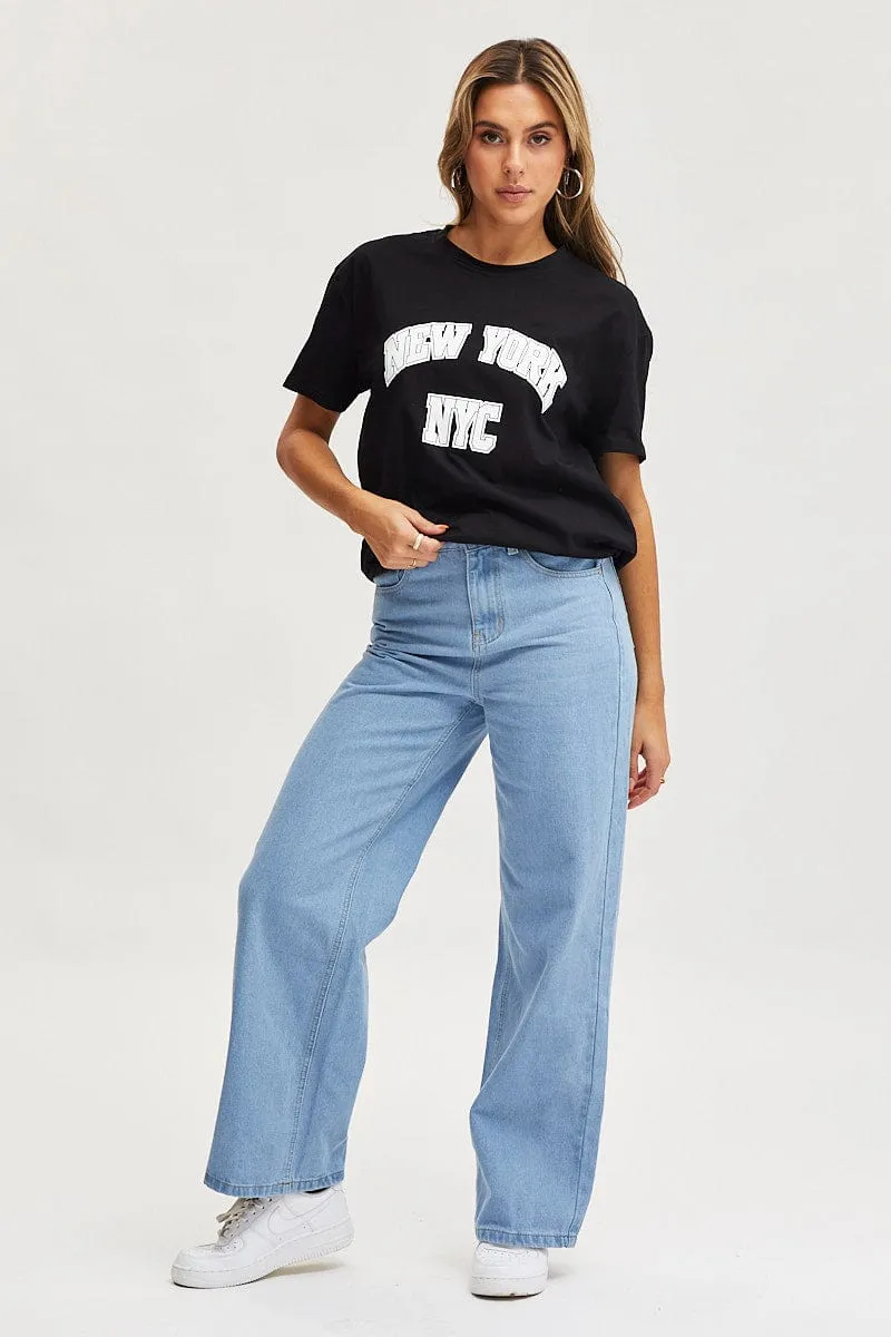 Black Graphic T Shirt Short Sleeve