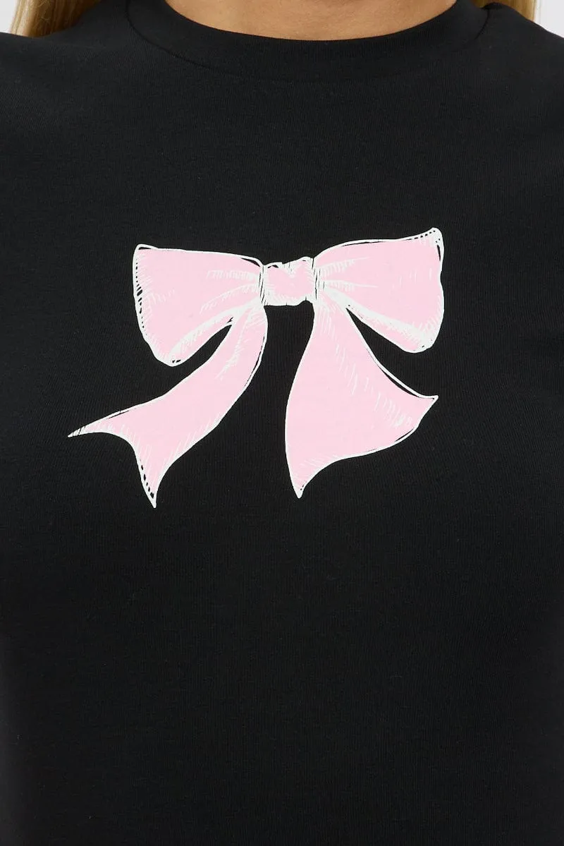 Black Graphic Tee Short Sleeve