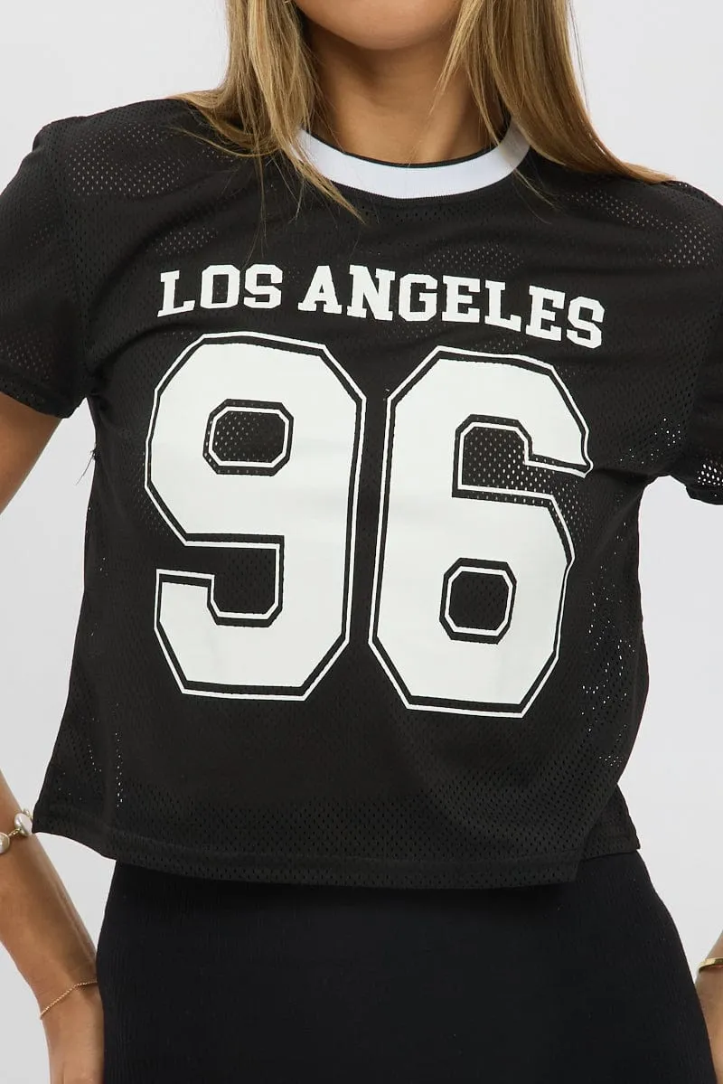 Black Graphic Tee Short Sleeve