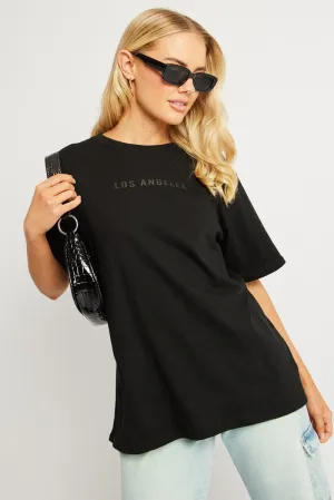 Black Graphic Tee Short Sleeve