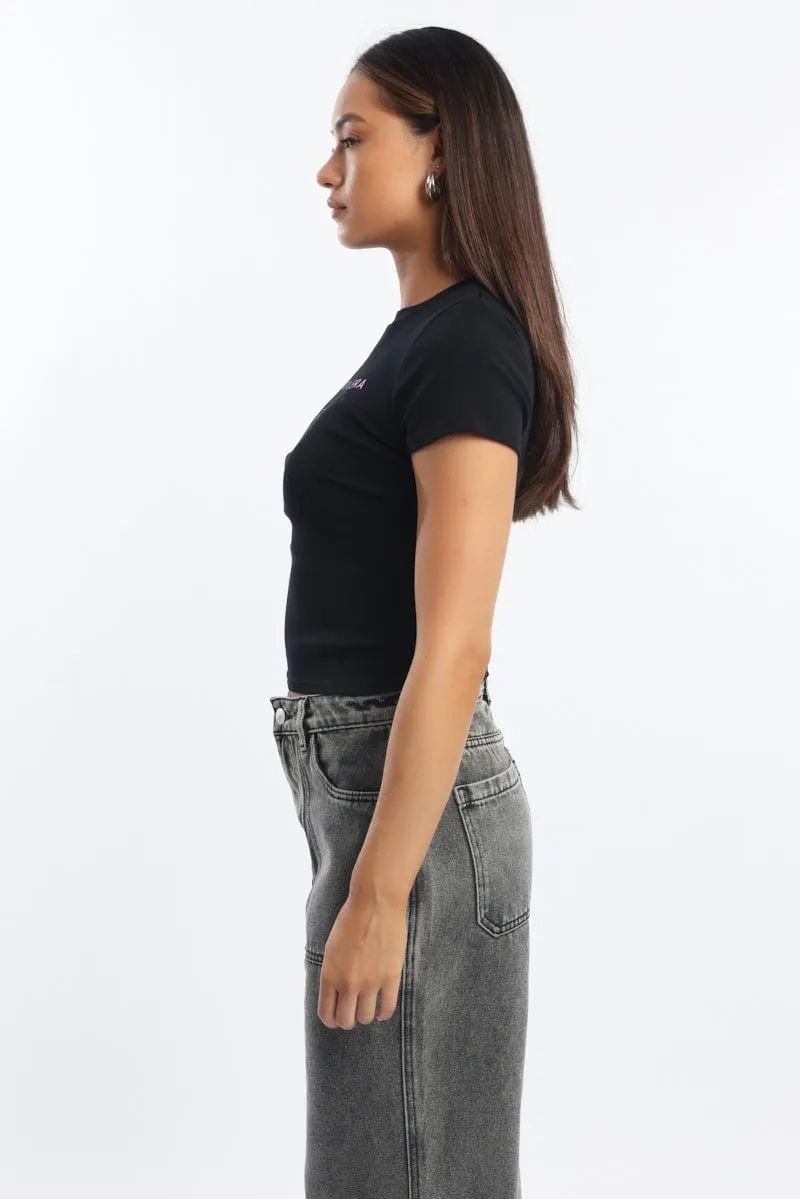 Black Graphic Tee Short Sleeve