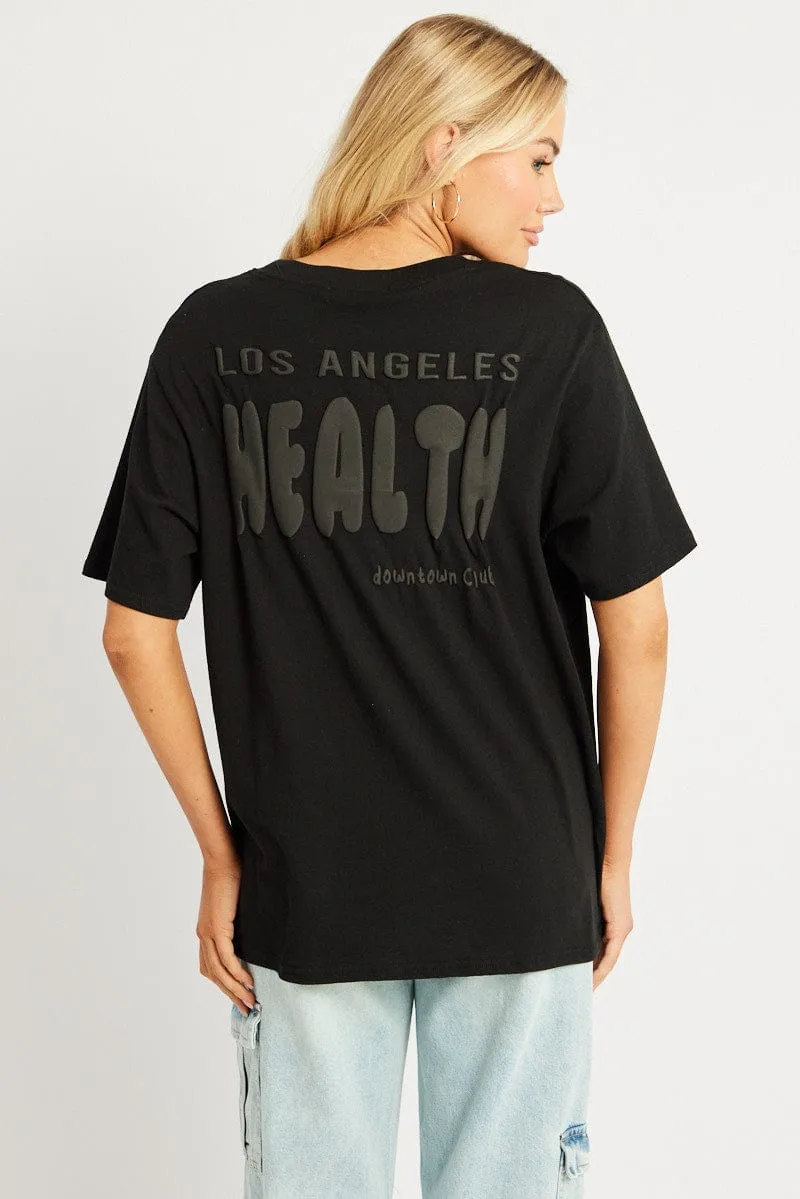 Black Graphic Tee Short Sleeve