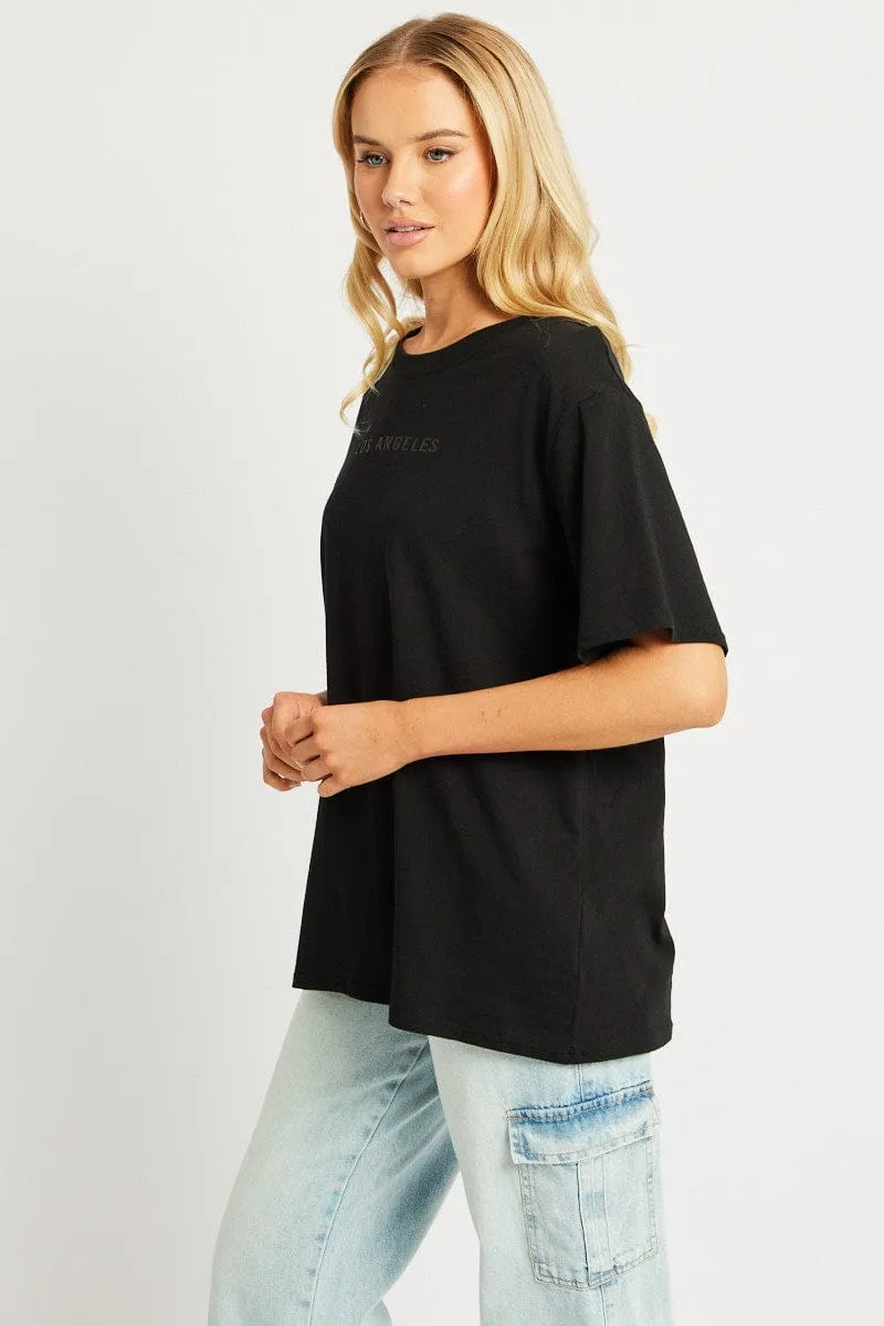 Black Graphic Tee Short Sleeve