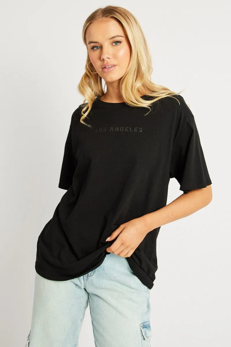 Black Graphic Tee Short Sleeve