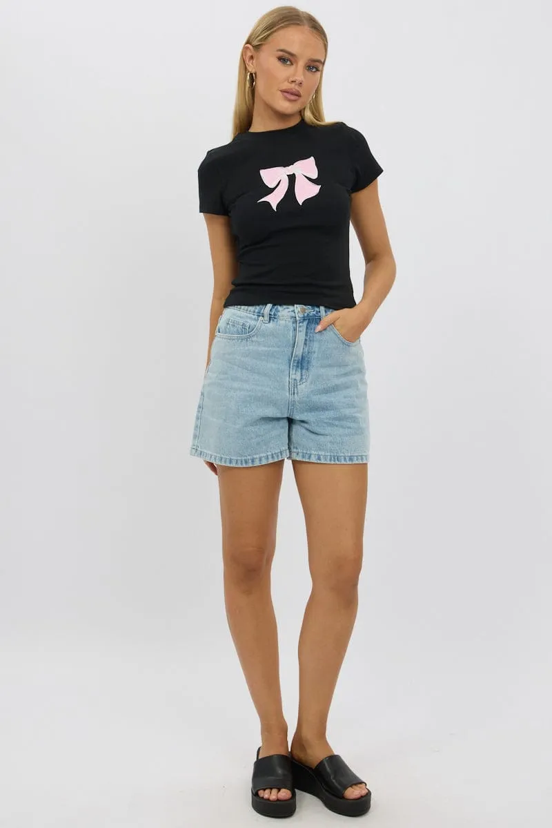 Black Graphic Tee Short Sleeve