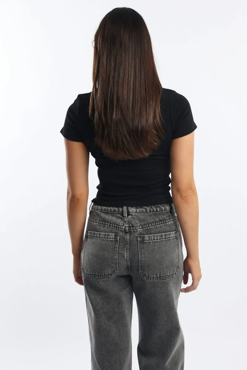 Black Graphic Tee Short Sleeve