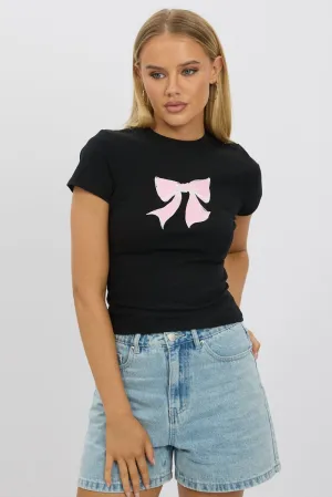 Black Graphic Tee Short Sleeve
