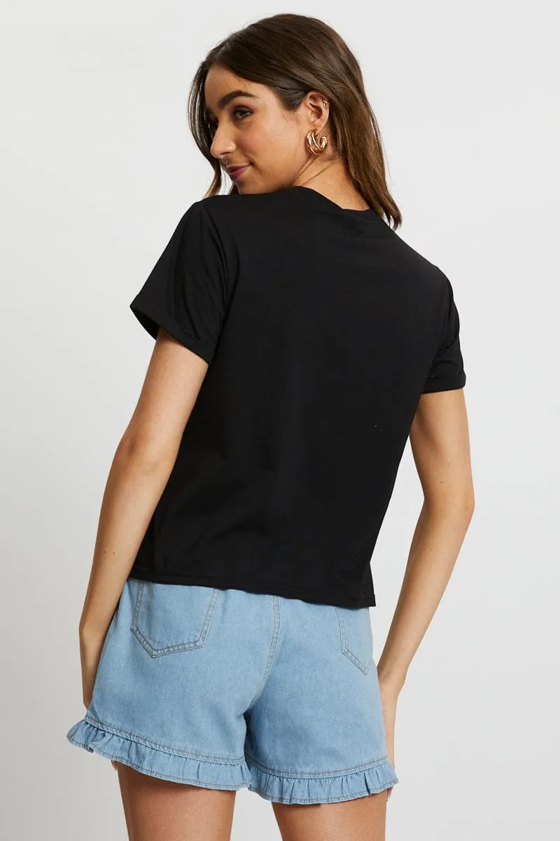 Black Motivated Short Sleeve T Shirt
