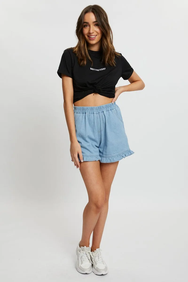 Black Motivated Short Sleeve T Shirt