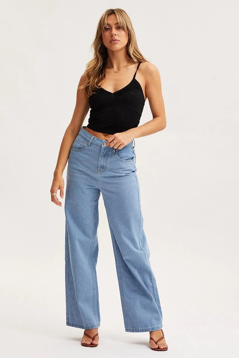 Black Singlet Crop Top