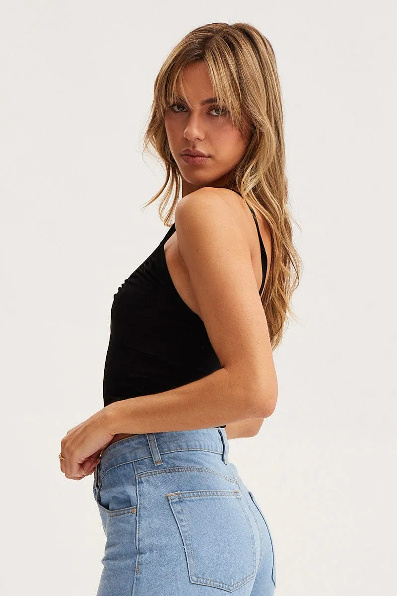 Black Singlet Crop Top