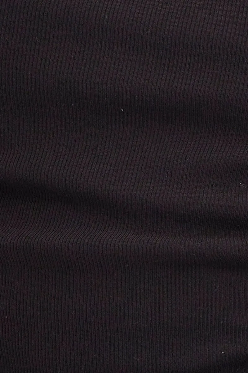 Black Singlet Top One Shoulder