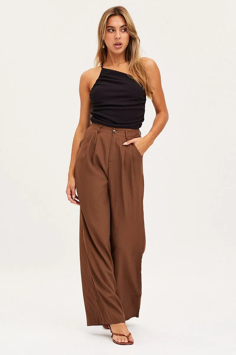 Black Singlet Top One Shoulder