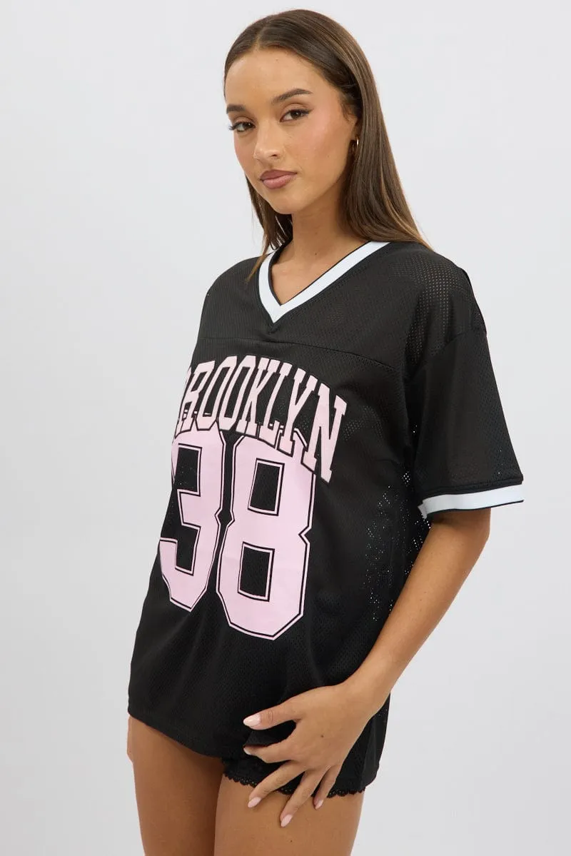 Black Sport Tee Short Sleeve