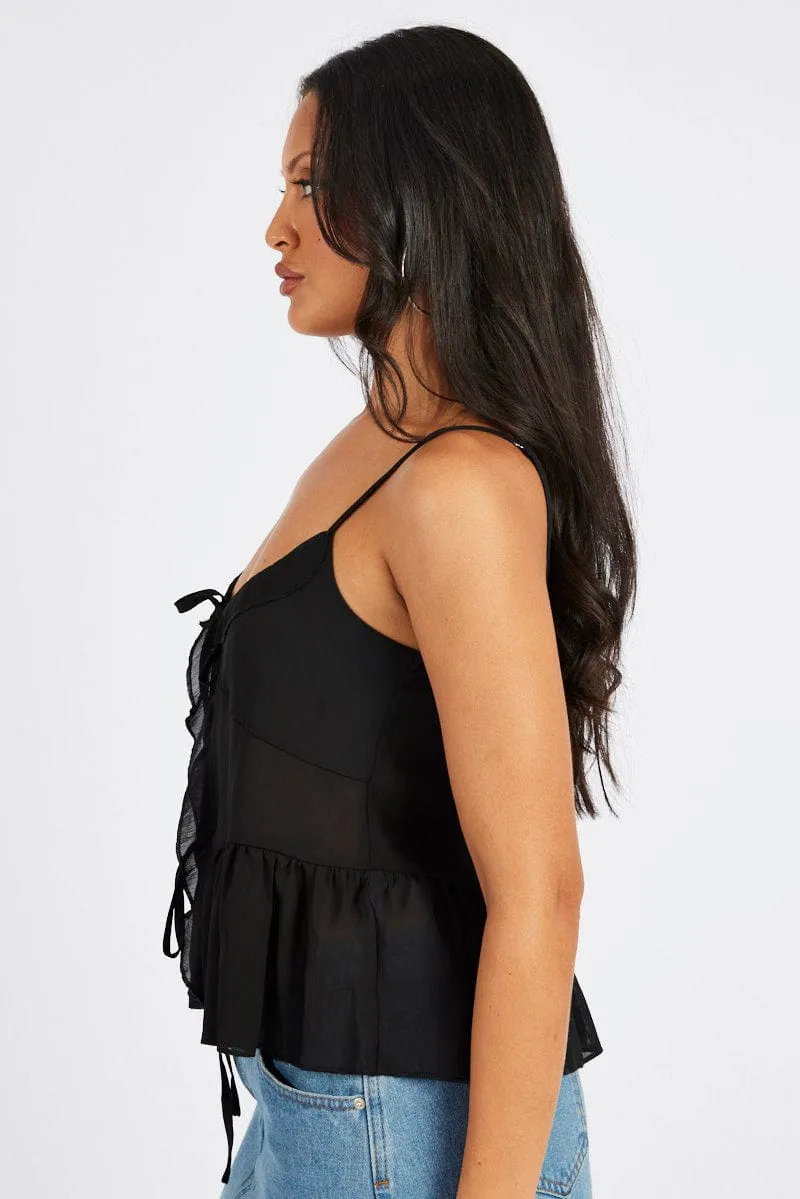 Black Tie Up Top Singlet