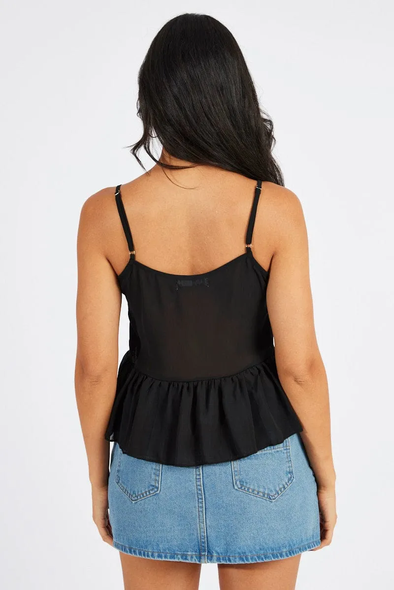 Black Tie Up Top Singlet