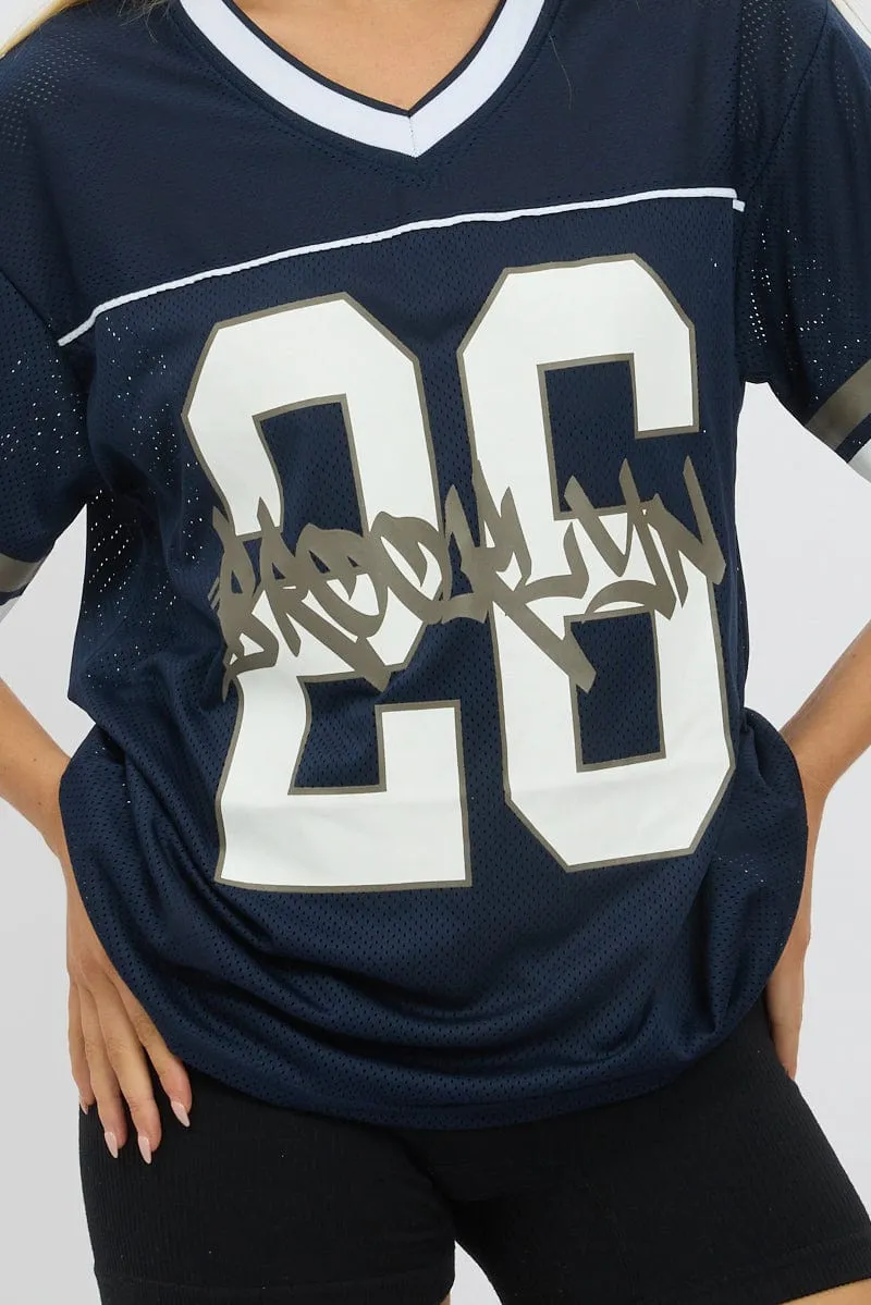 Blue Sport Tee Short Sleeve