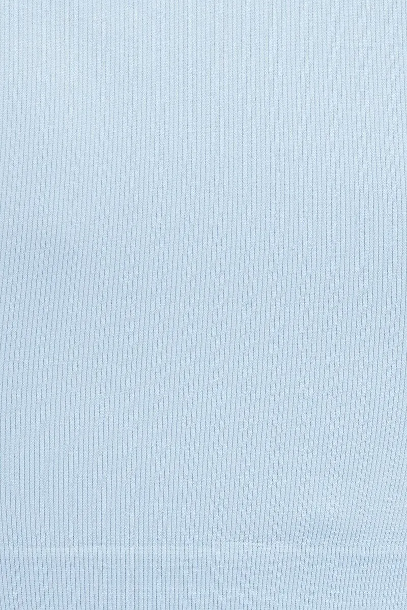 Blue T Shirt Short Sleeve Crew Neck Seamless