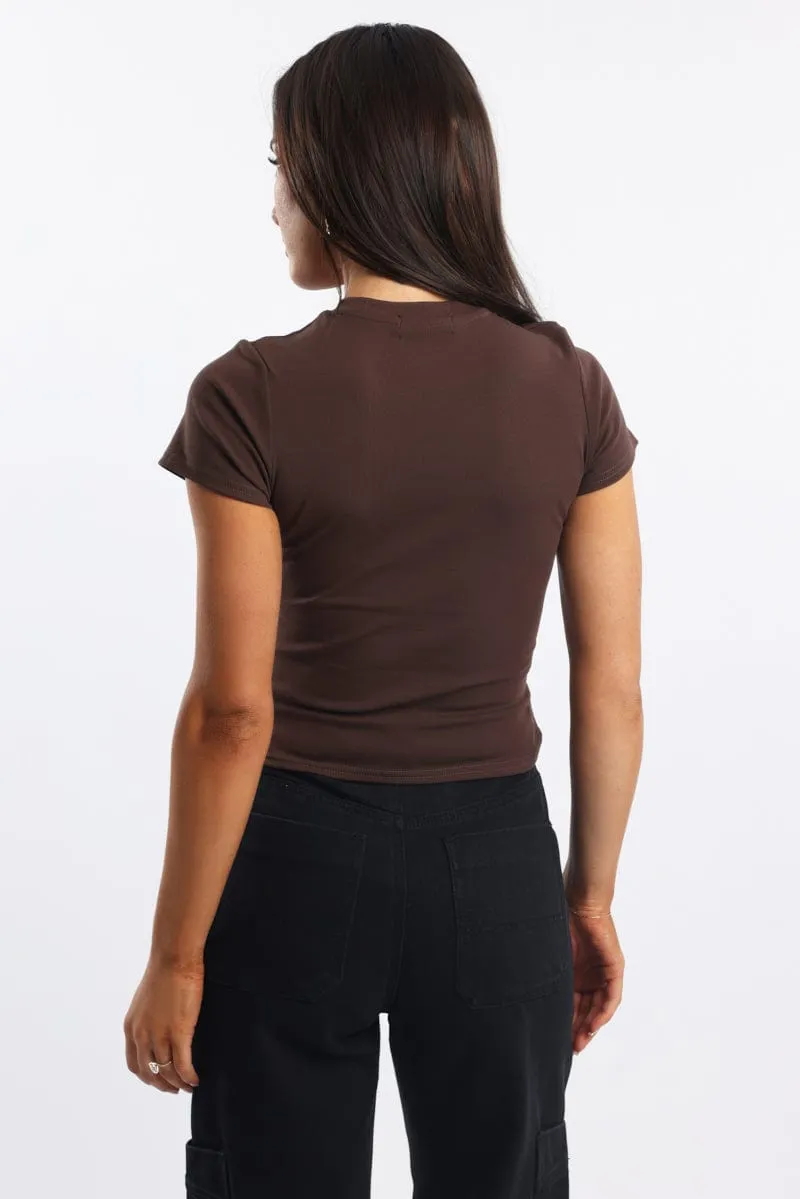Brown Graphic Tee Short Sleeve