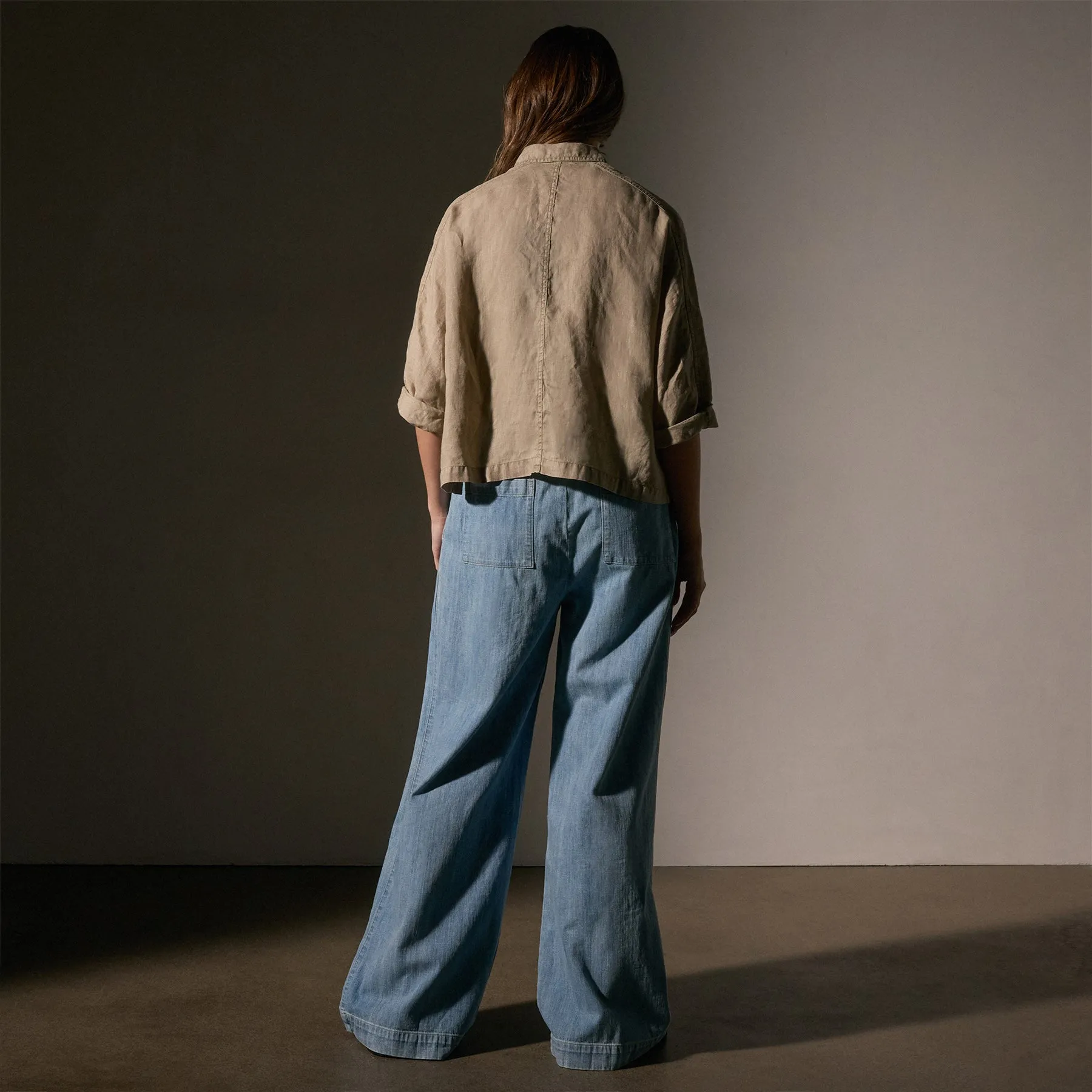 Cargo Pocket Cropped Shirt - Overcast Pigment