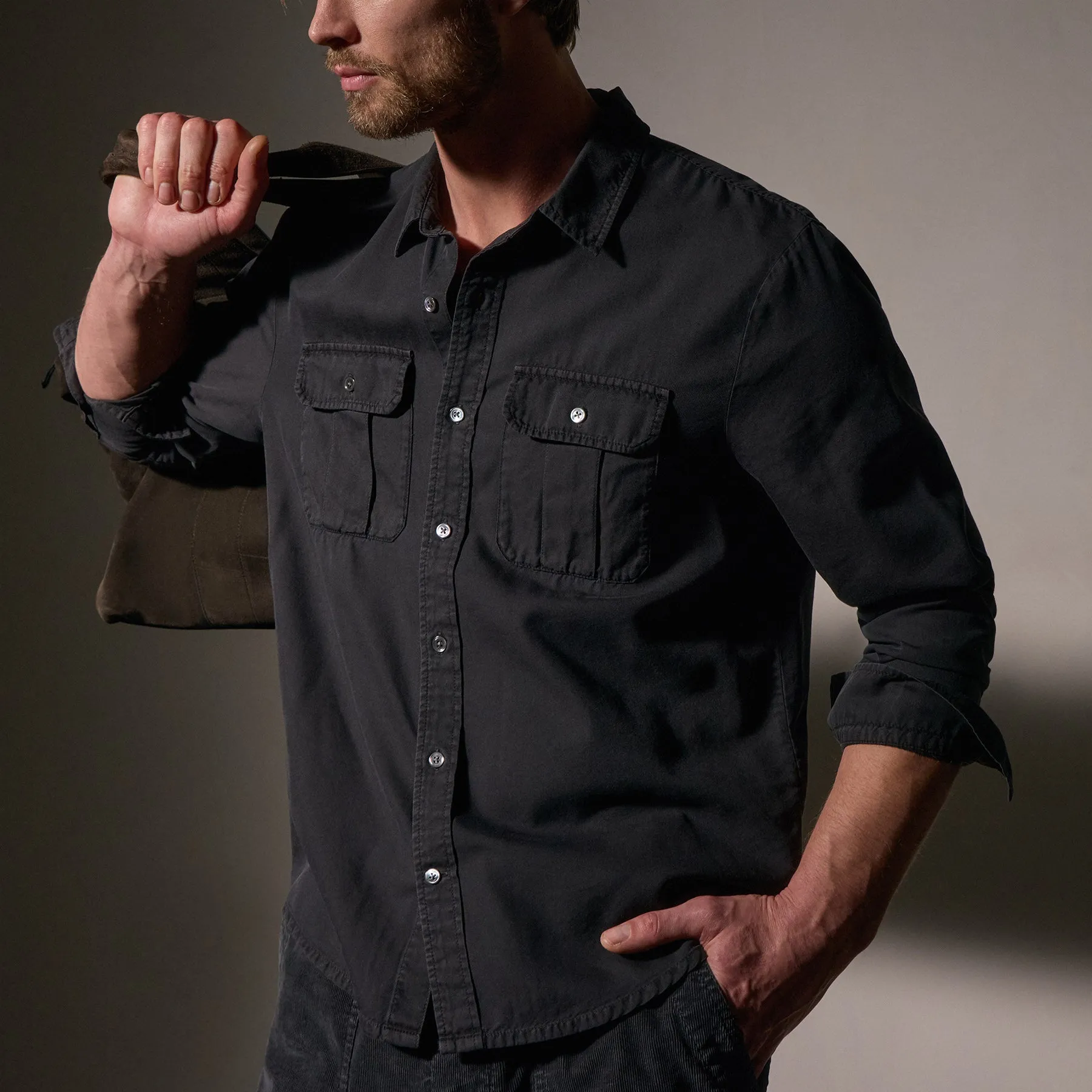 Cotton Wool Utility Shirt - Magma Pigment