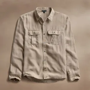 Cotton Wool Utility Shirt - Overcast Pigment