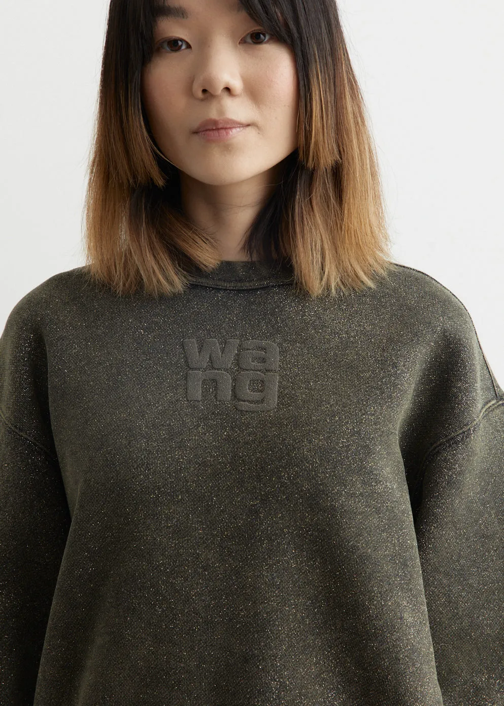 Glitter Essential Terry Sweatshirt With Puff Logo