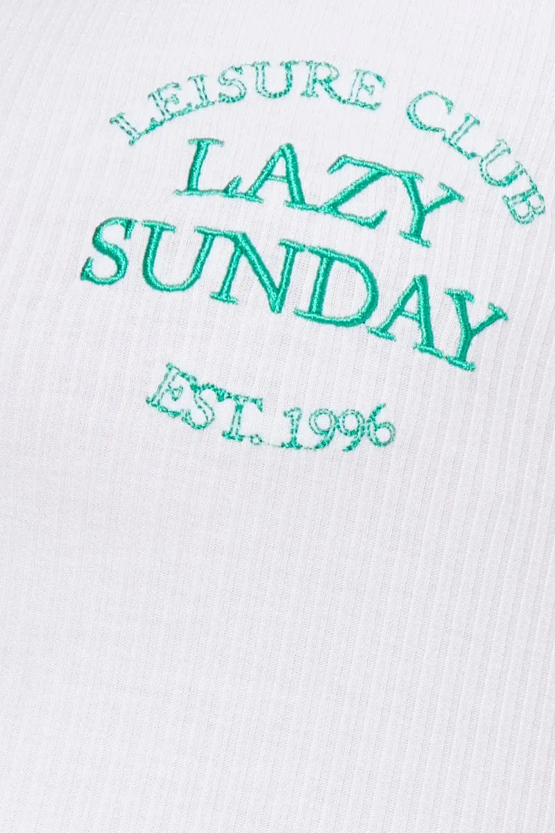 Green Lazy Sunday Contrast Bind Ribbed Singlet And Track