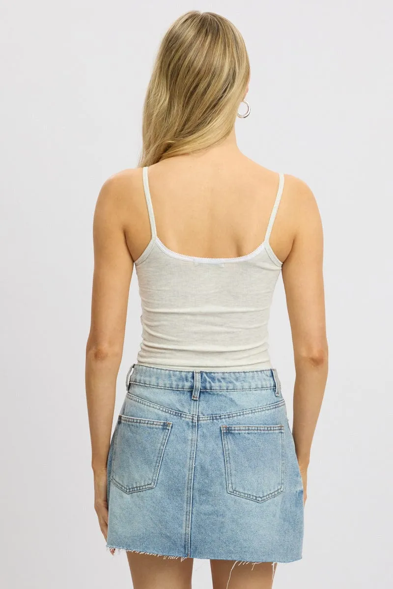 Grey Graphic Singlet Rib