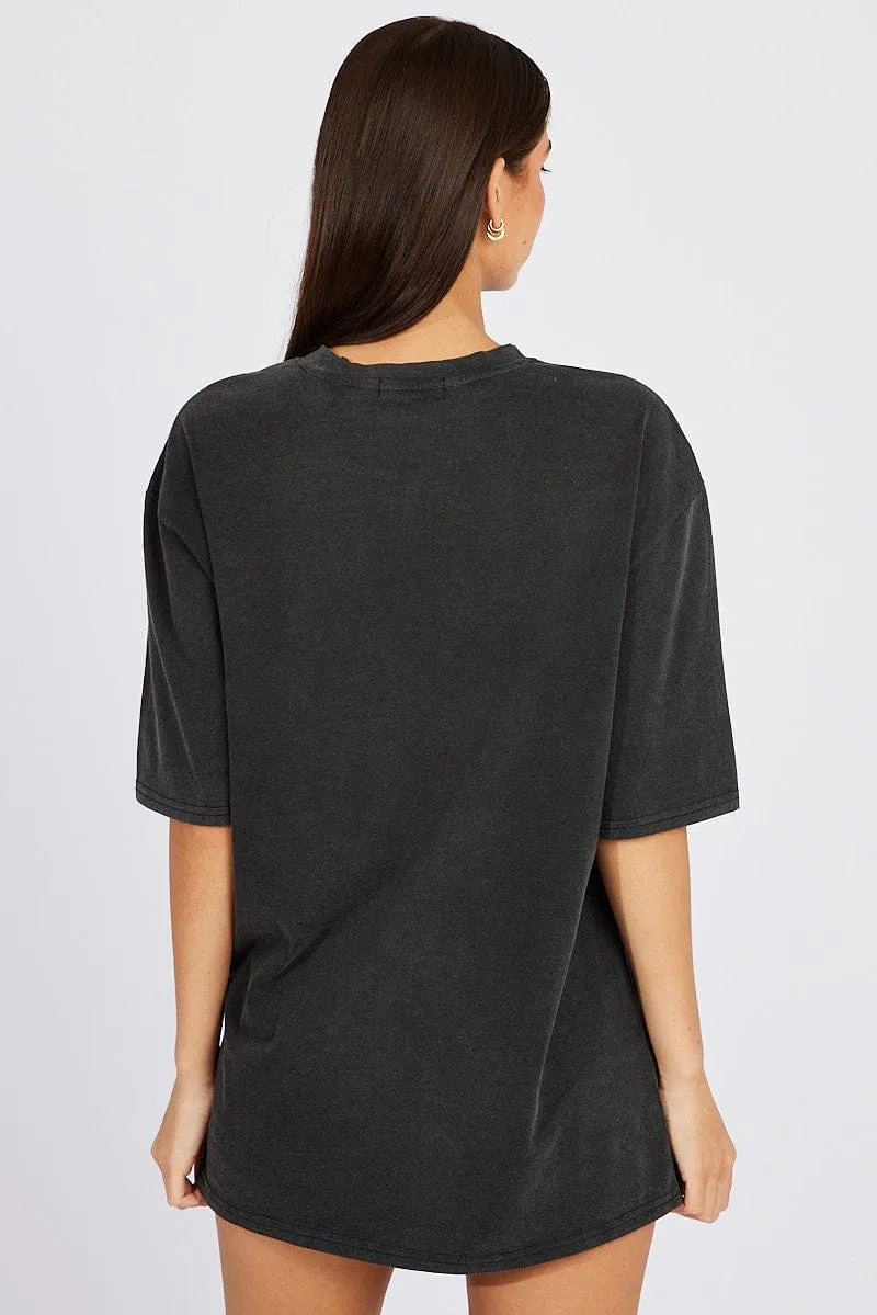 Grey Graphic Tee Short Sleeve