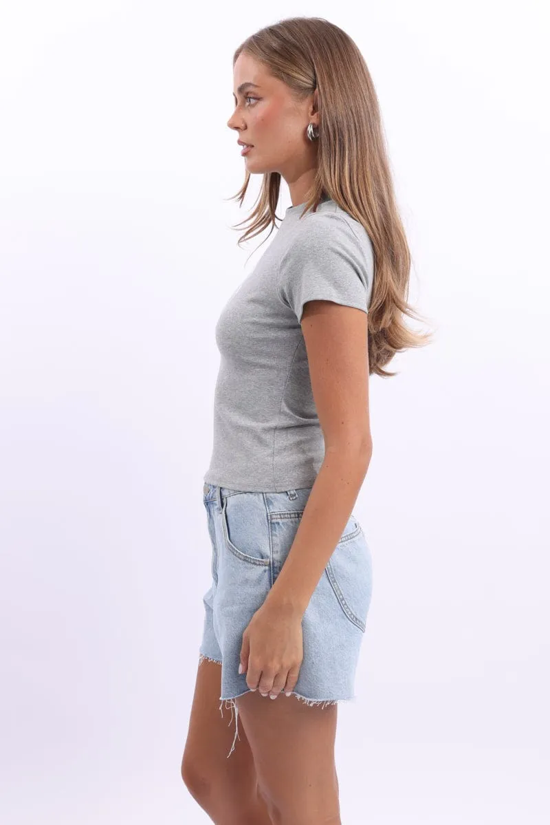 Grey Graphic Tee Short Sleeve
