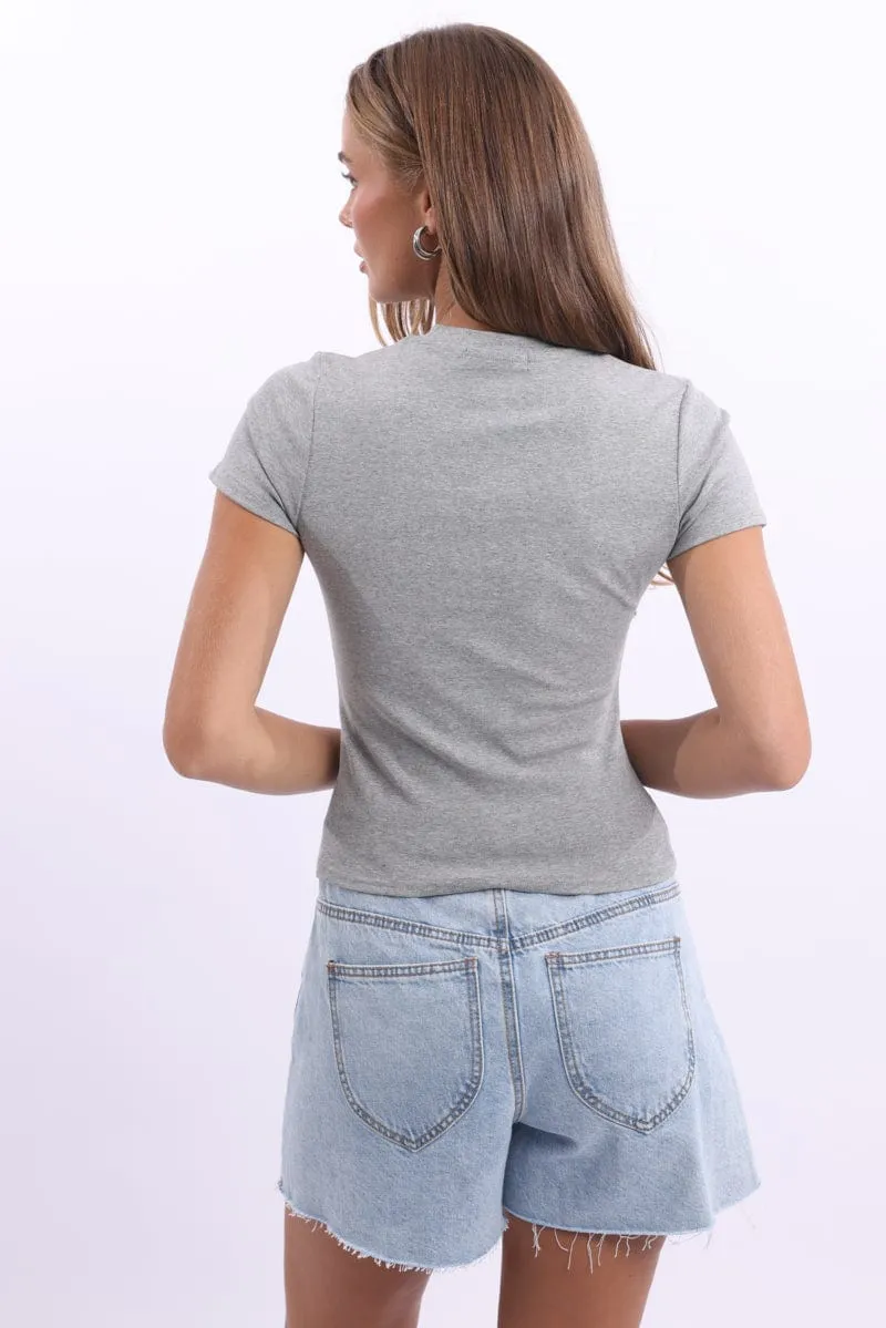 Grey Graphic Tee Short Sleeve