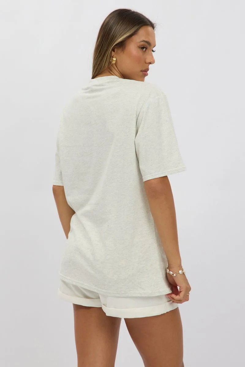 Grey Graphic Tee Short Sleeve