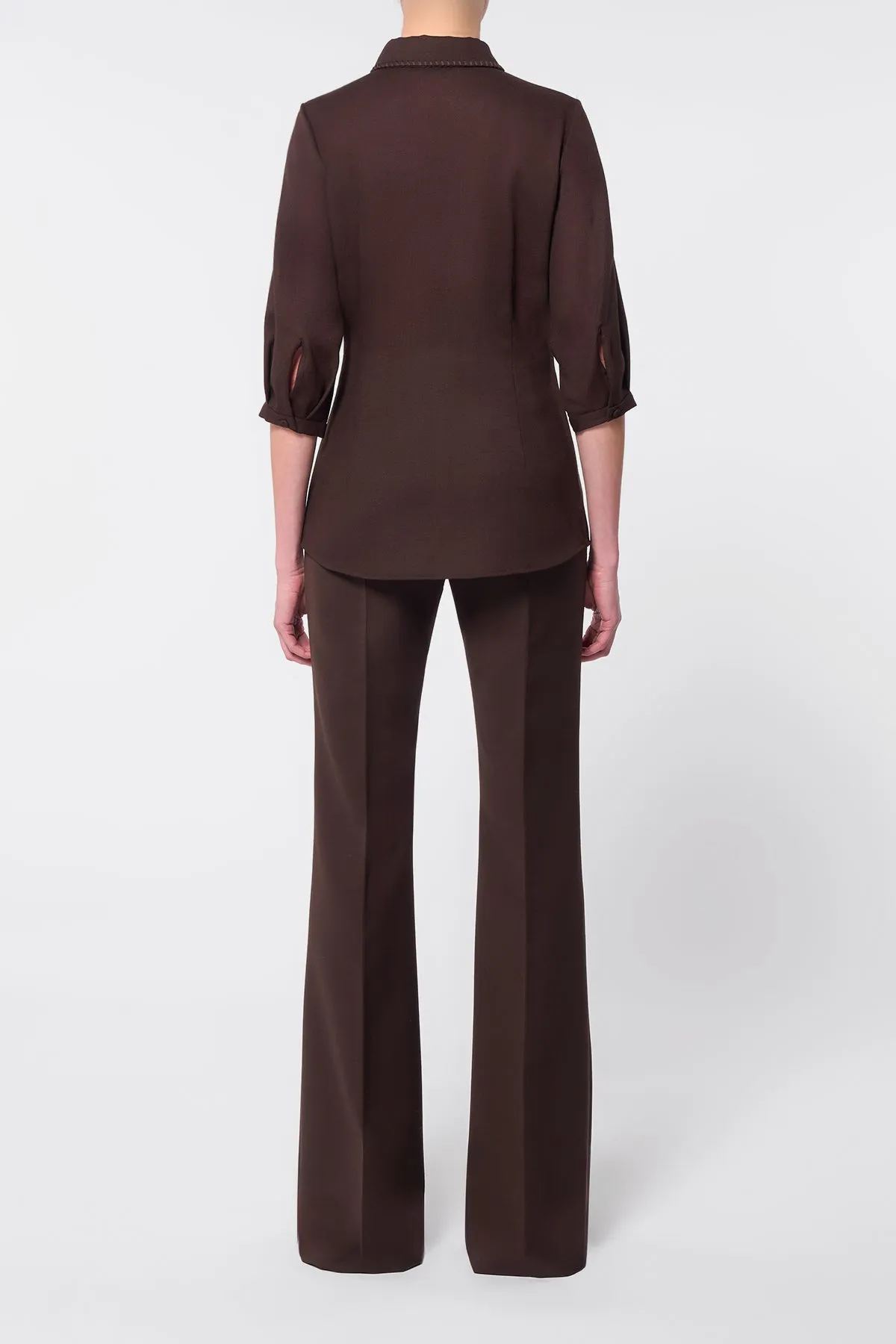 Hadley Blouse in Chocolate Virgin Wool