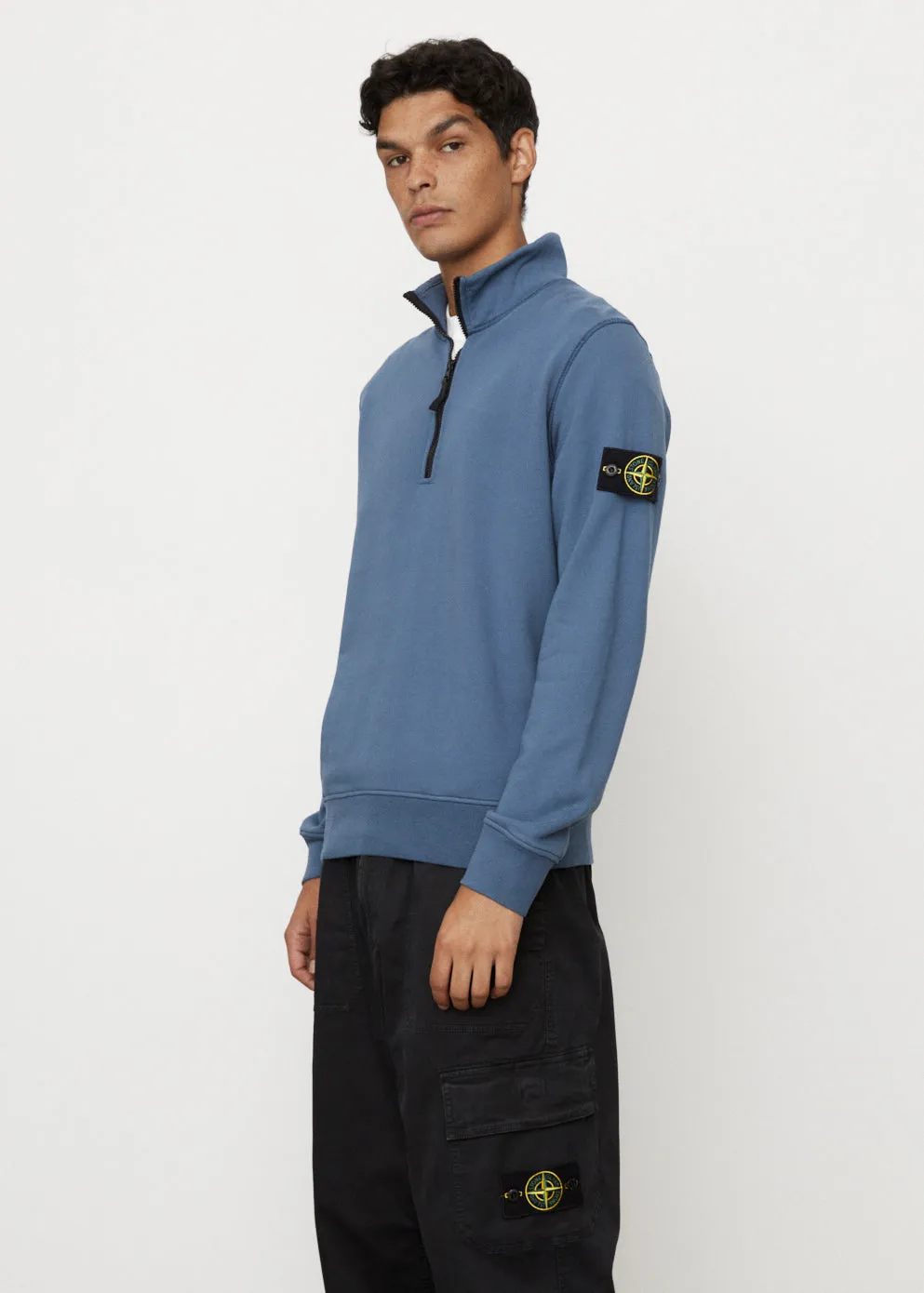 Half-Zip Badge Sweatshirt