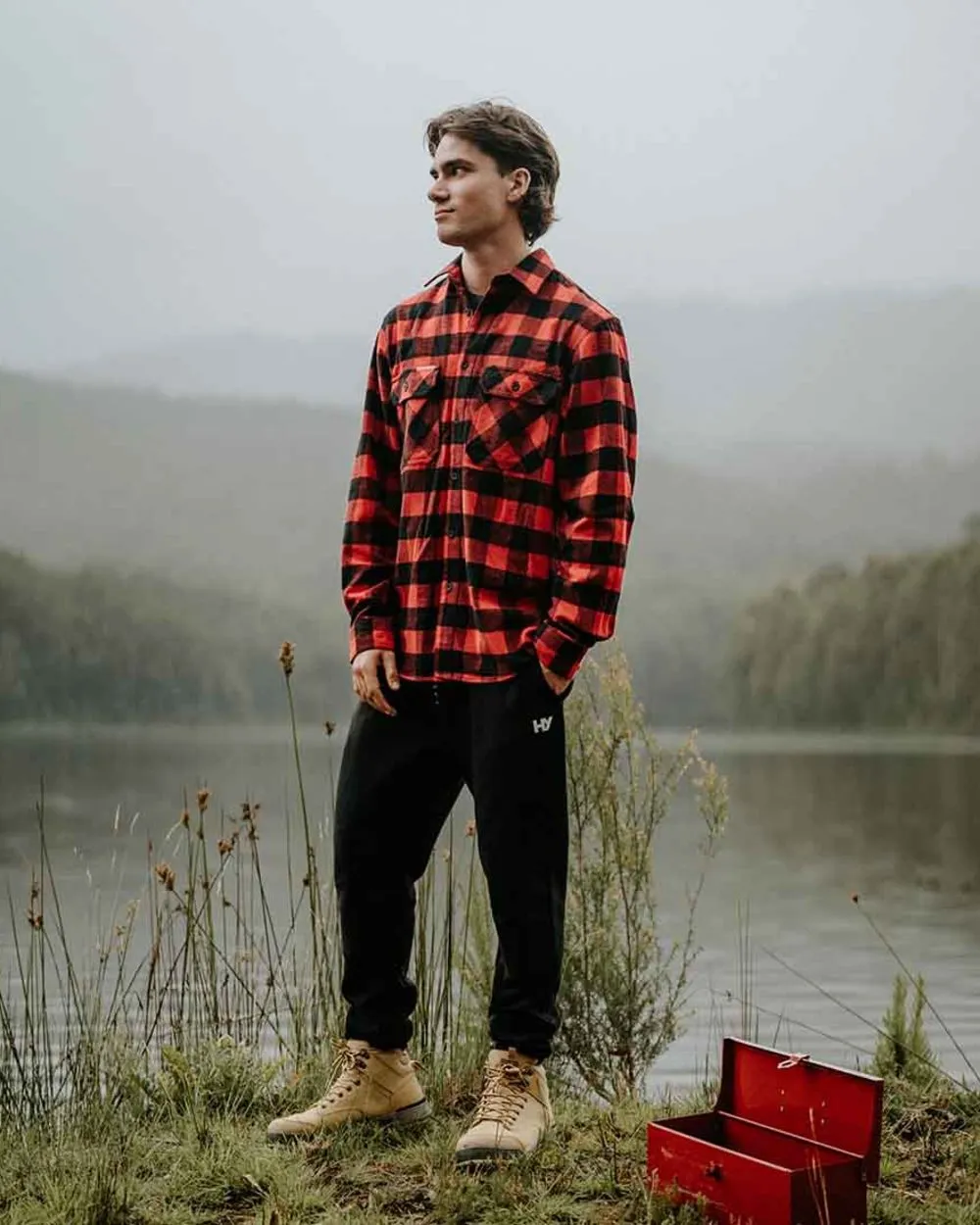 Hard Yakka Mens Long Sleeve Check Flannel Shirt