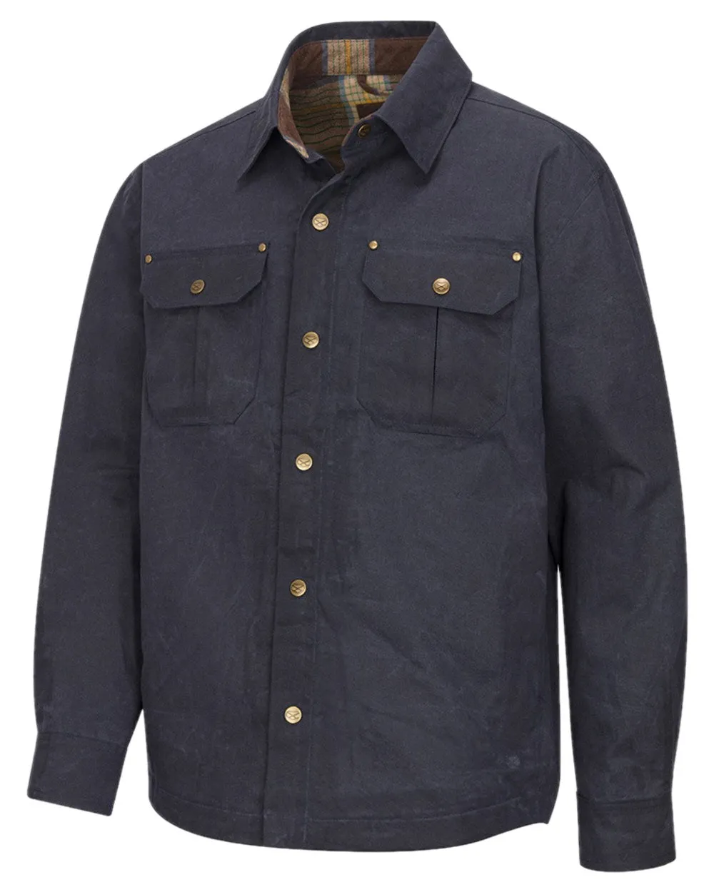 Hoggs of Fife Mens Huntly Waxed Canvas Utility Overshirt