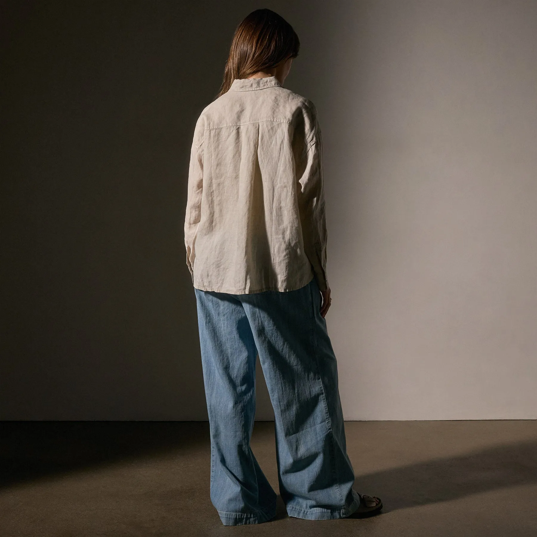 Linen Oversized Shirt - Salt Pigment