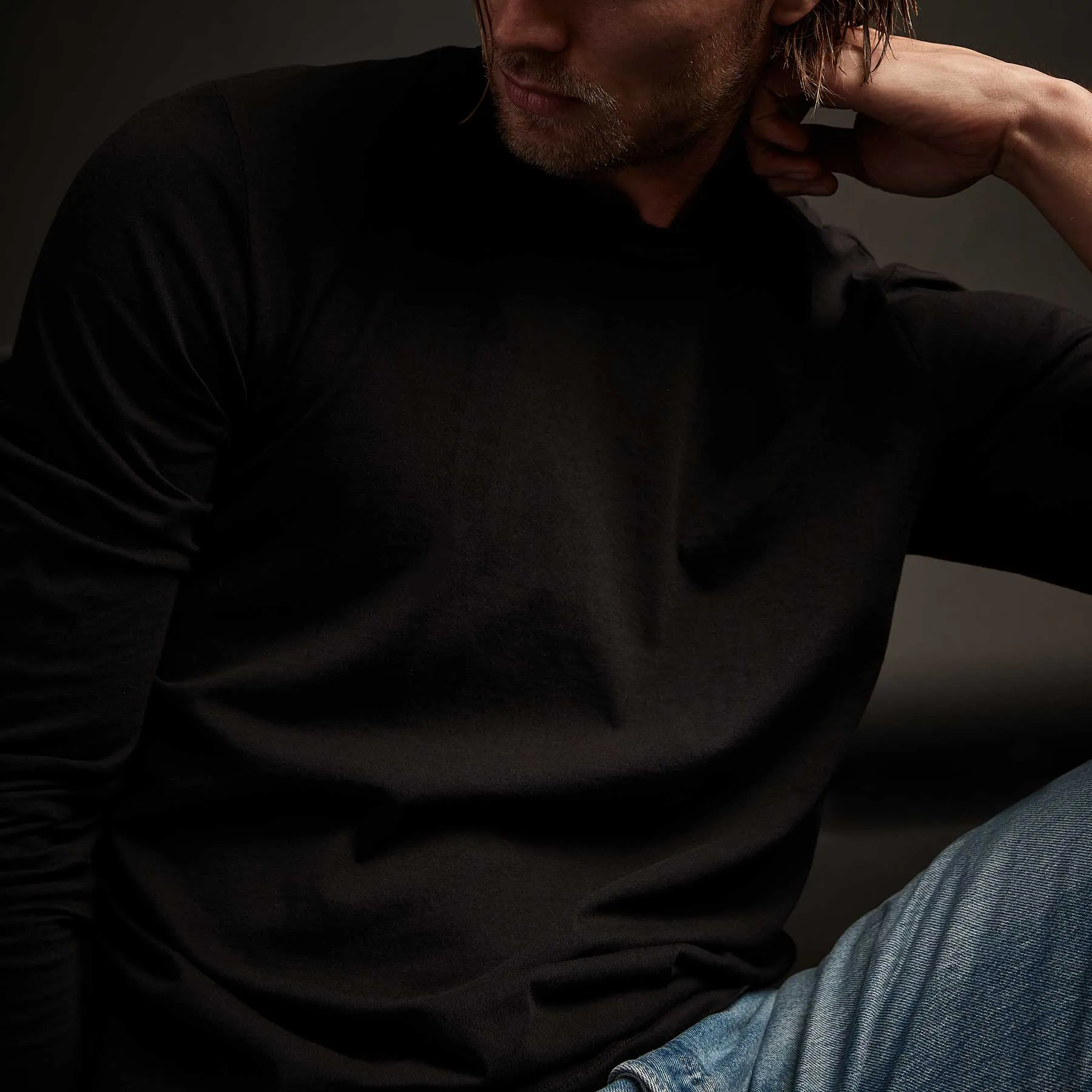 Long Sleeve Crew Neck - Black