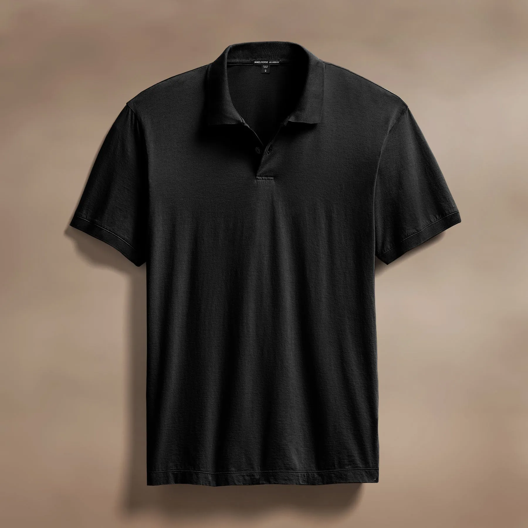 Luxe Lotus Jersey Polo - Black