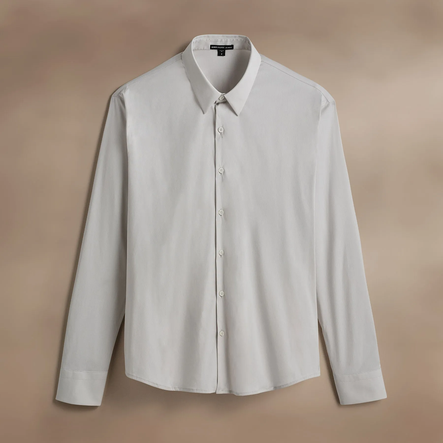 Matte Stretch Poplin Dress Shirt - Light Mist