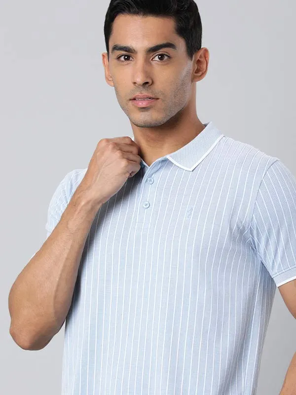 Men Striped Polo T-Shirt