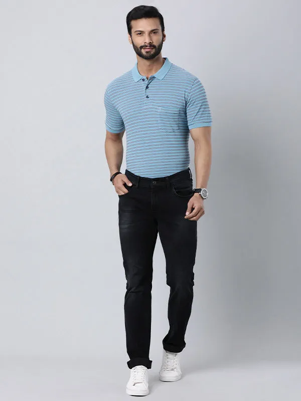 Men Striped Polo T-Shirt