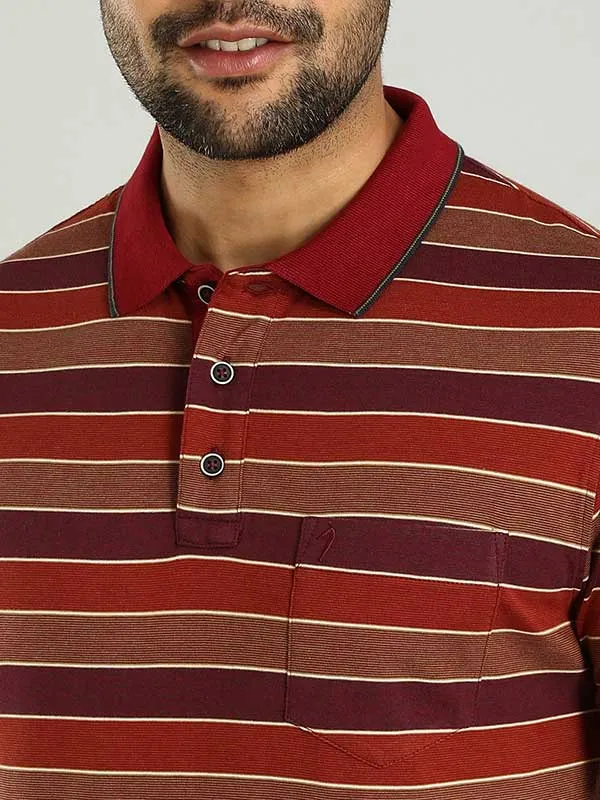 Men Striped Polo T-Shirt