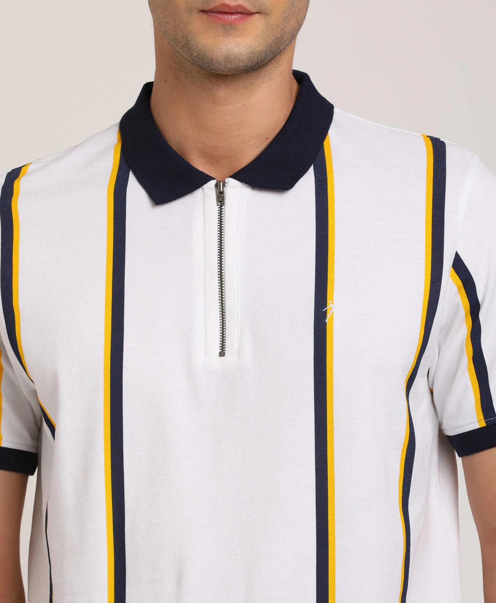 Men Striped Polo T-Shirt